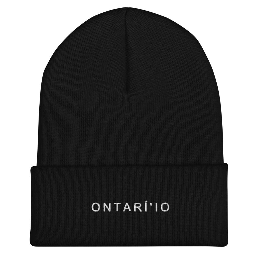 beanie in Black with the Ontarí'io wordmark